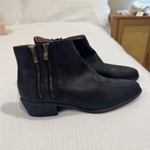 Black Leather Ankle Boots
